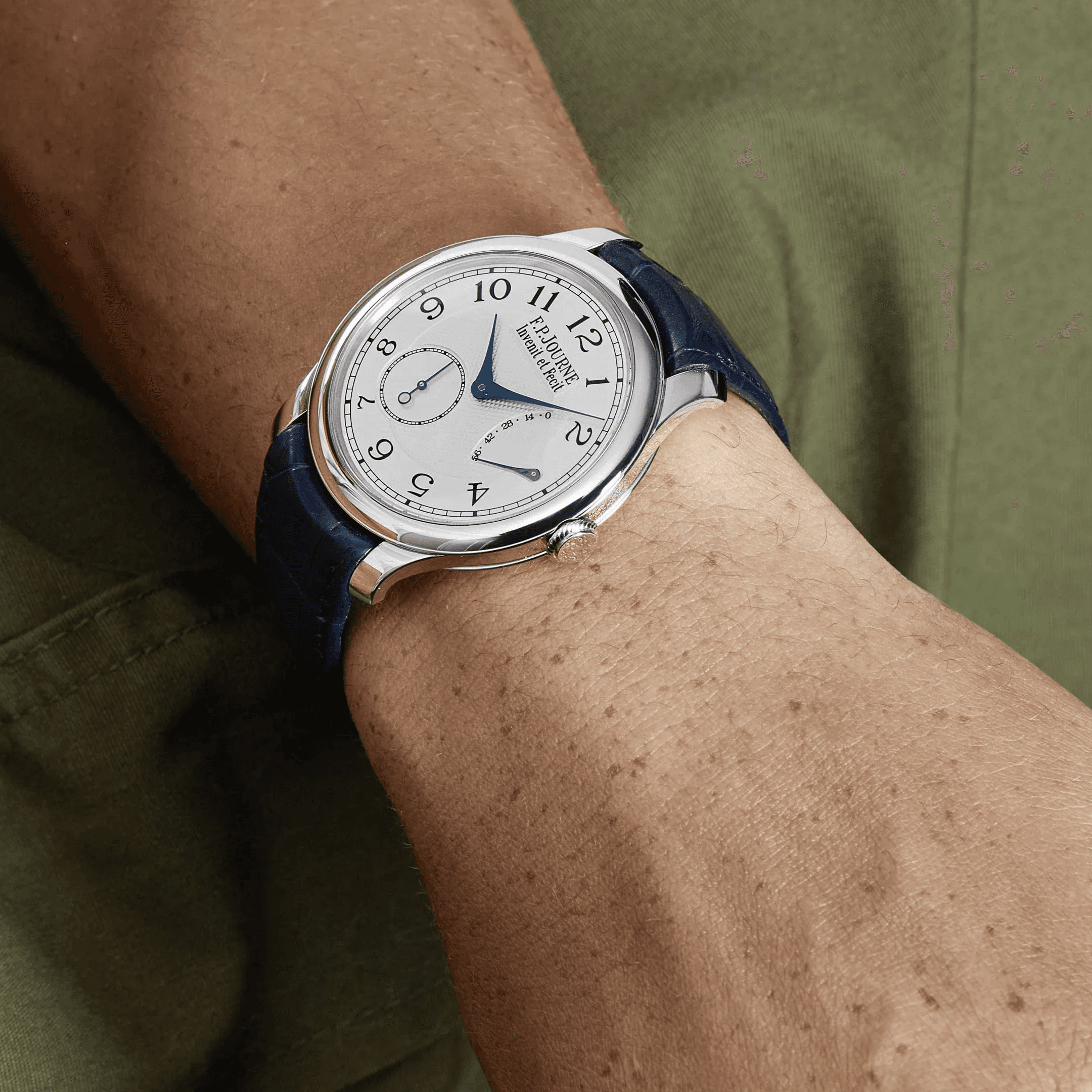 Vintage dress watch on a navy strap